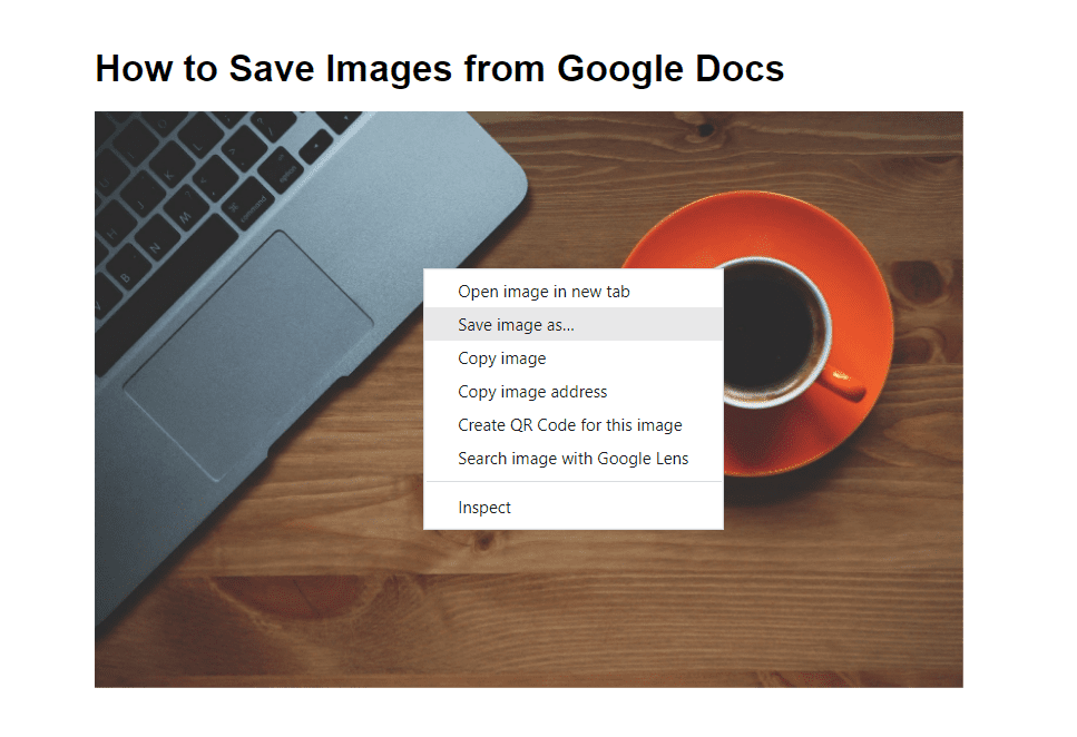 Save image from google docs